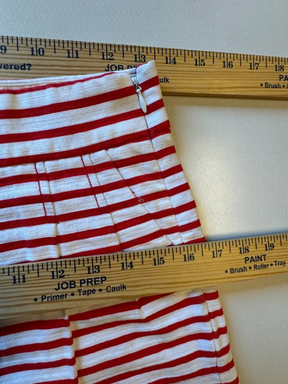 J.Crew Shorts Sz 00 Red White Stripe Pockets Linen Blend Nautical Prep
